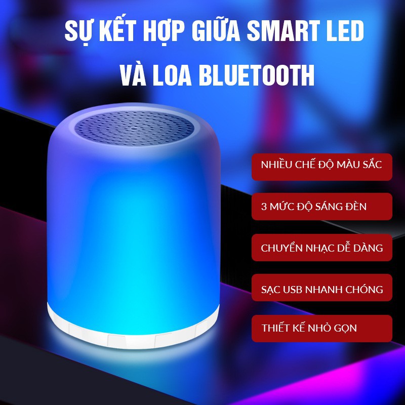 [HÀNG CÓ SẴN] Loa di động cảm ứng tích hợp đèn ngủ F2, Loa Bluetooth Không Dây 2IN1- Đèn LED cảm ứng đổi màu!