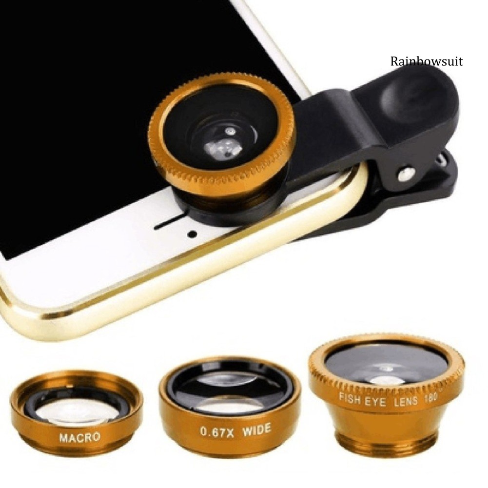 Bộ Ống Kính Mở Rộng 3 Trong 1 Cho Điện Thoại Kèm Kẹp Tiện Dụng