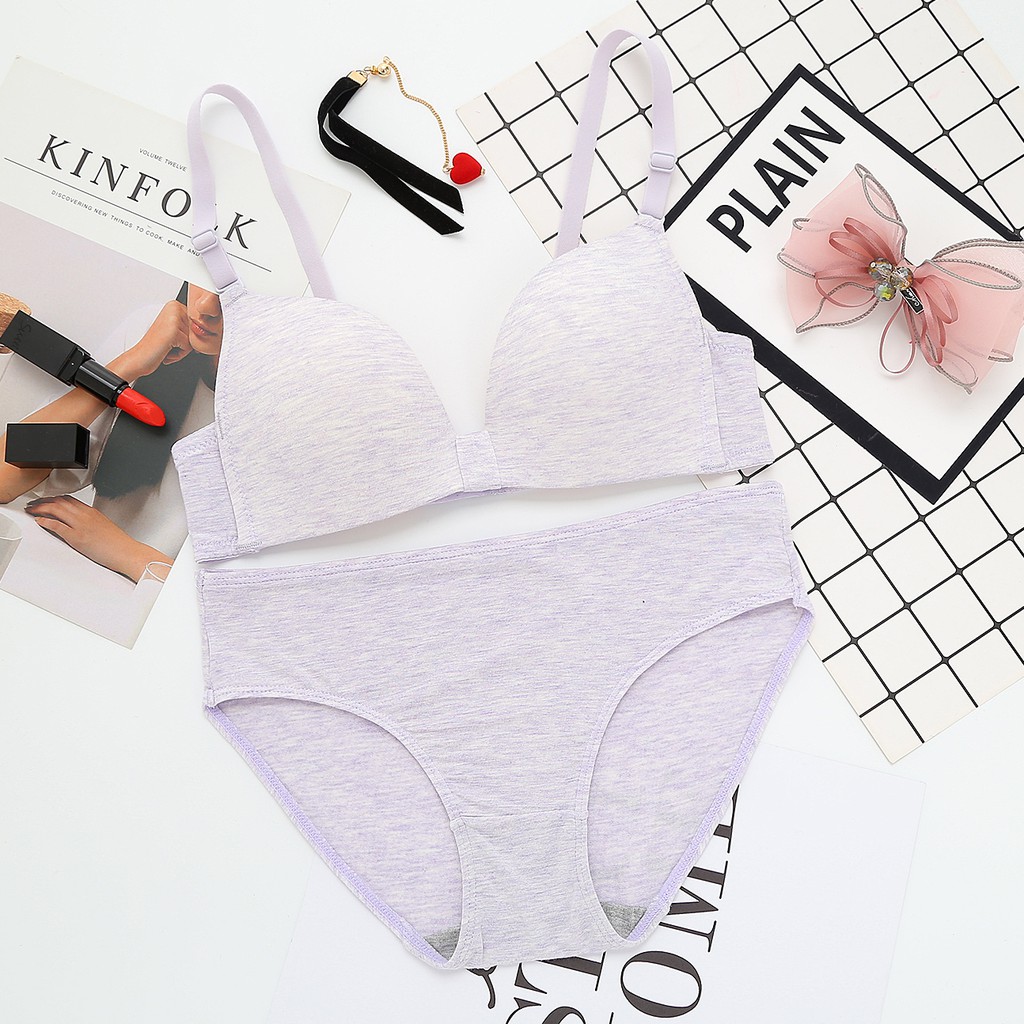 BỘ ĐỒ LÓT NỮ COTTON MỀM MẠI ĐỆM MỎNG, KHÔNG GỌNG BL 7308