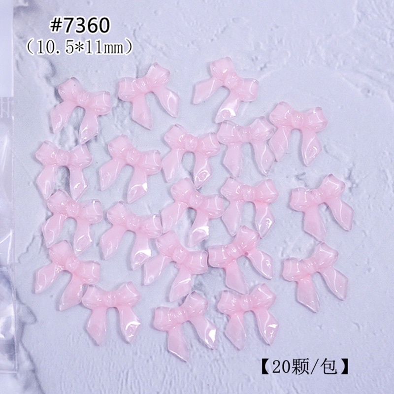 phụ kiện nơ thạch 3d gắn móng tay nail 1 túi 20 viên