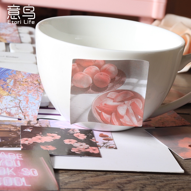 Bộ 46 Miếng Dán Trang Trí Sổ Tay/Nhật Ký Hình Bột Cherry Dễ Thương DIY