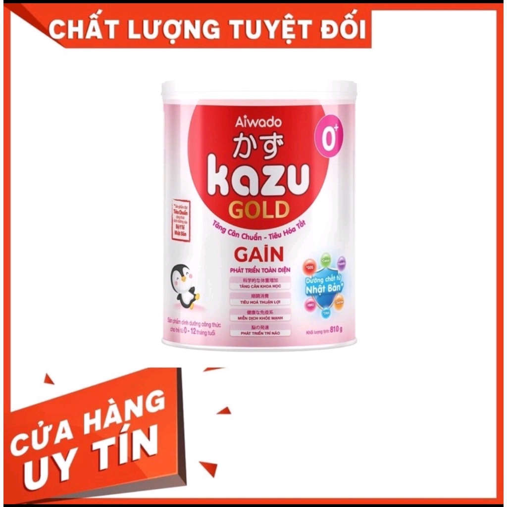 Sữa bột Kazu Gold Gain số 0+,1+, 2+ 810g