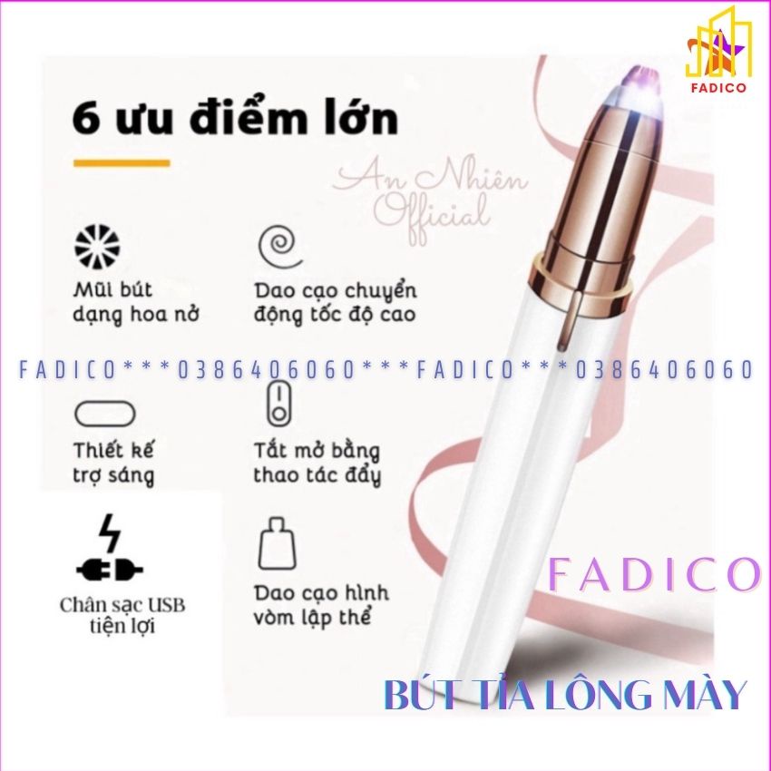 [HCM](Tặng Pin)Bút tỉa lông mày,máy tỉa lông mày FlawLess nhỏ gọn,dùng pin và sạc điện tiện lợi di chuyển-fadico