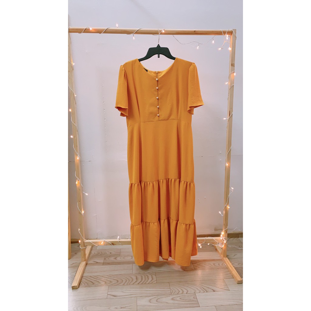 (CÓ ẢNH THẬT) Đầm vàng maxi 60-80kg | BigBuy360 - bigbuy360.vn