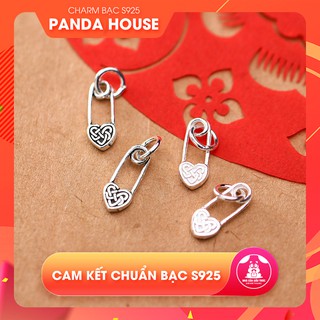💖 Charm bạc s925 hình ổ khóa trái tim đồng tâm may mắn (charm treo) size 14*6*2mm - Panda House