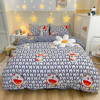 Bộ Gra Trải Giường Vỏ Chăn 5 Món (Hình Thật)Chăn 2 mặt doremon cute M2*2M-M4*2M- M6*2M-M8*2M