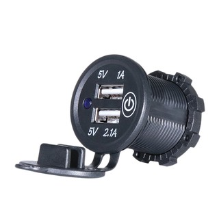 Ổ sạc 2 đầu usb 5v 2.1a 12-24v chuyên dụng gắn xe hơi