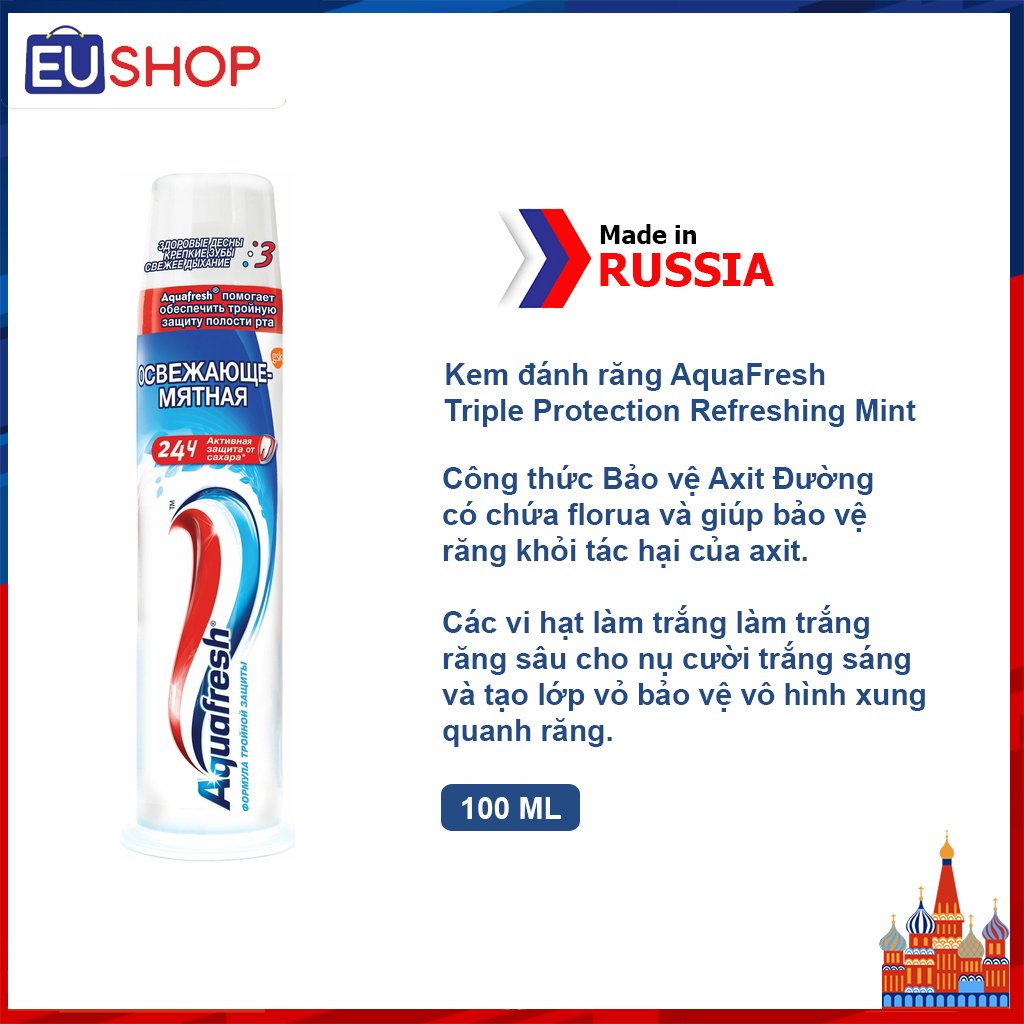 Kem đánh răng Aquafresh Nga Tuýp 100ml