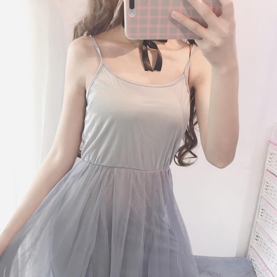[VD007] Đầm midi 2 dây (có sẵn kèm ảnh thật)