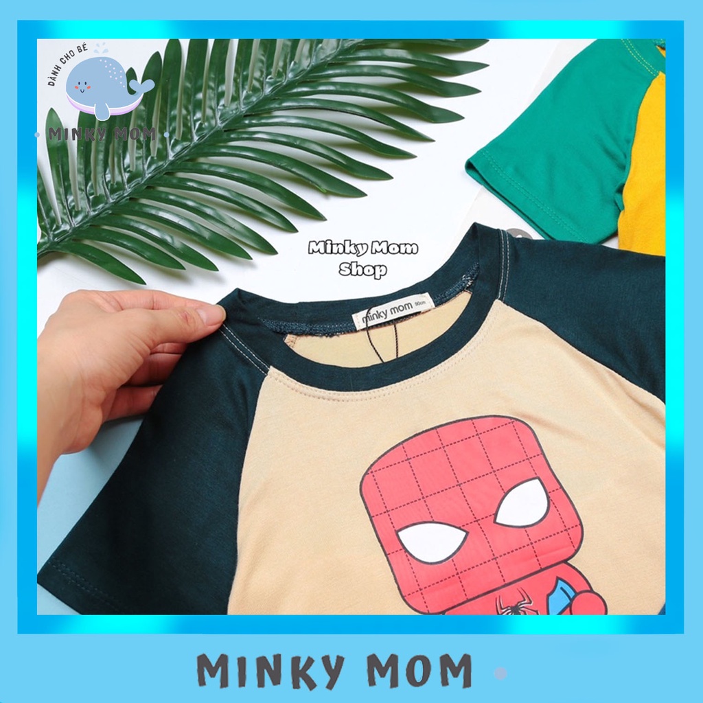 BỘ CỘC TAY THUN LẠNH MINKYMOM IN HÌNH SIÊU ANH HÙNG cho bé 8-28kg ( MS007)
