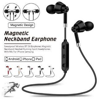 Tai nghe không dây kết nối Bluetooth 5.0 đeo cổ chống thấm mồ hôi kèm mic tiện dụng