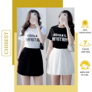 Chân váy tennis ngắn xếp ly thời trang nữ chân váy ngắn xếp ly trắng đen ulzzang CHIBEST DVA121