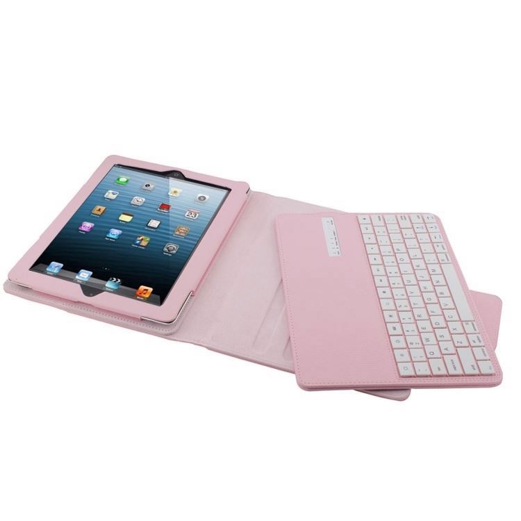 Bàn phím bao da Bluetooth iPad air, air 2, 2017, 2018 - BÀN PHÍM CÓ THỂ TÁCH RỜI (ROSE)