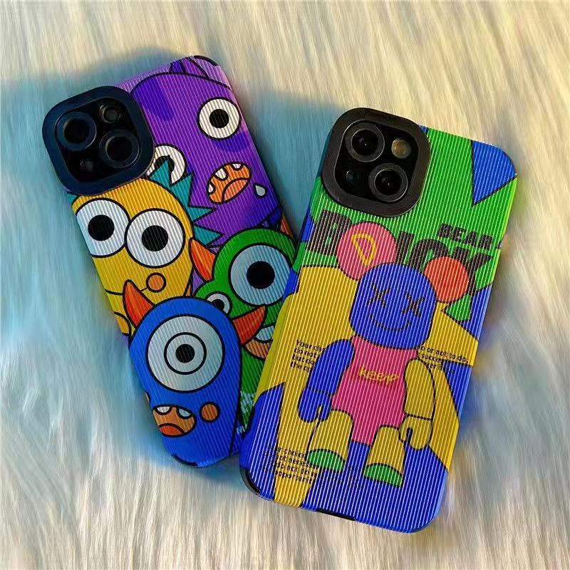Ốp Điện Thoại Da Họa Tiết Gấu Violent Hợp Xu Hướng Cho Iphone 13 14 Pro Max 12 Pro XS Max 11 XS XR