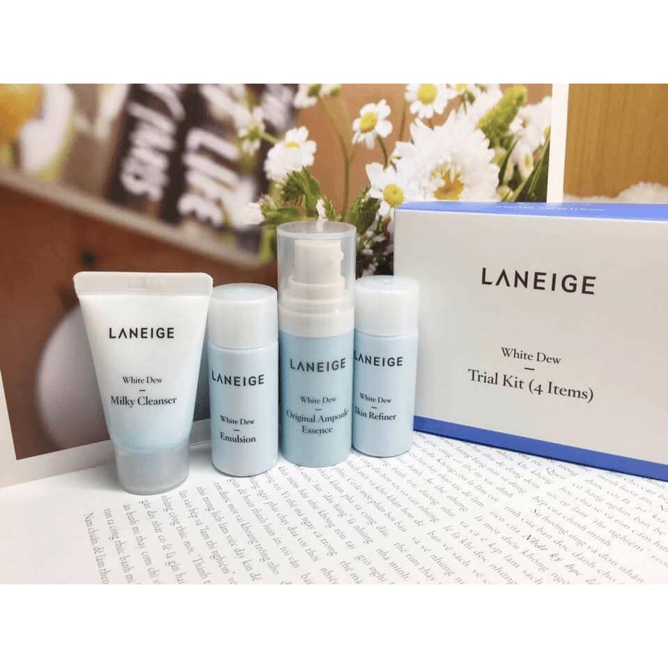 Bộ Sản Phẩm Dưỡng Trắng Da Laneige White Dew Trial Kit (4 Items) hp