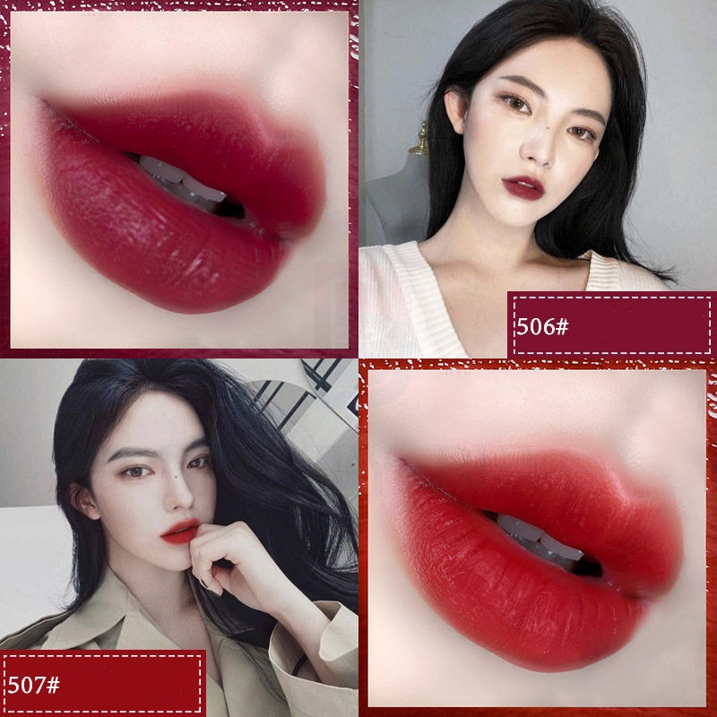 ☝️💐Popularity Explodes💥 Six Packs Palace Museum Chinese Wind Matte Lip Tint Lip Tent Matte Lipstick Tint Moisture Liquid Lipstick Lip Glazed Suit Do Not Lose Color Don'T Touch The Cup Lipstick Lip Gloss Lucky Color Daily Necessities 6114