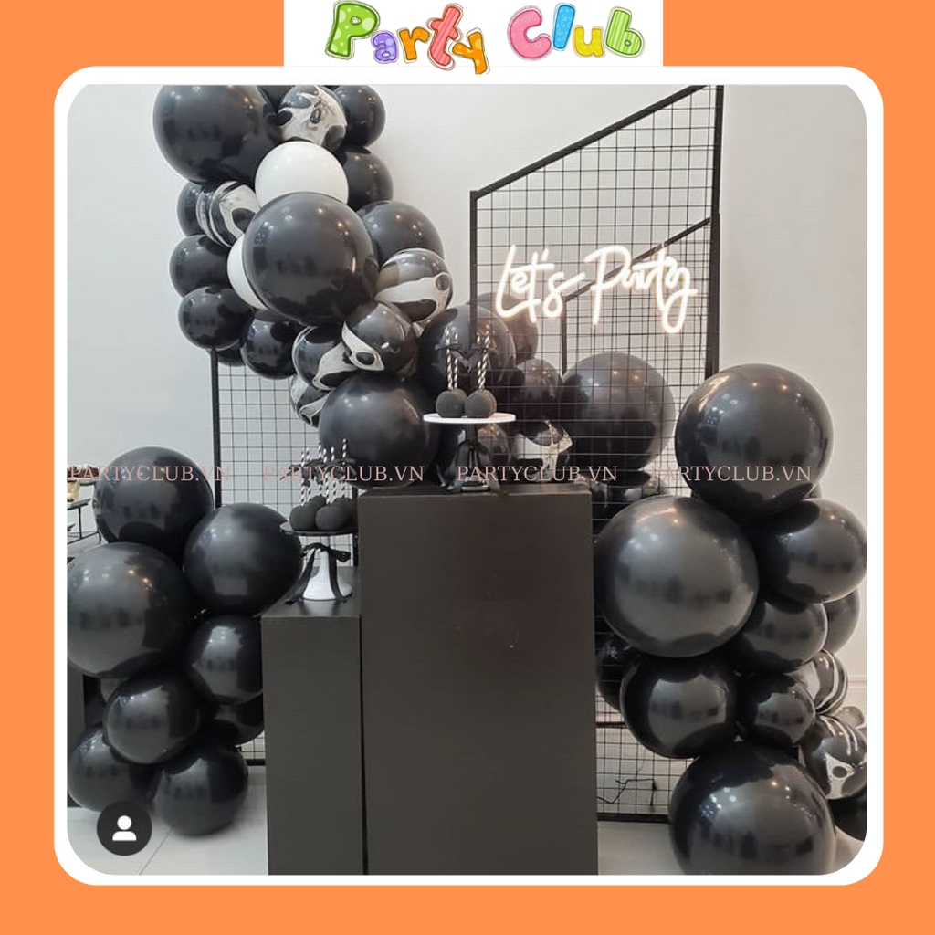Bong bóng tròn màu đen trang trí tiệc size 10 inch