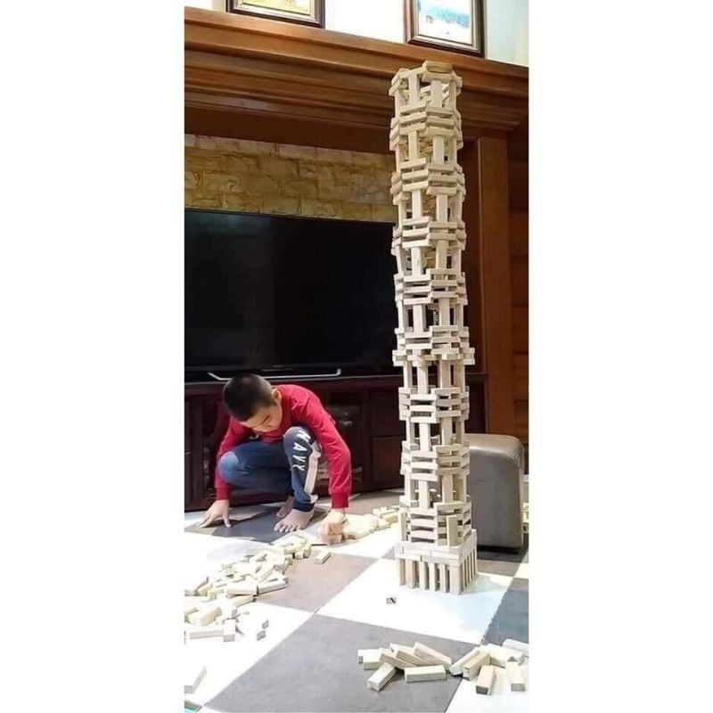 1 kg thanh gỗ Jenga, chơi rút gỗ, domino, xếp hình, hàng không có logo, kích thước 7.7*1.5*2.5