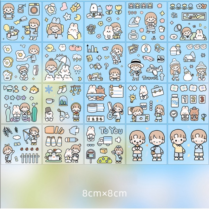 Combo Sticker Đủ Loại Hình Dán Hàn Quốc Cute, Giấy Dán Trang Trí Bình, Ly, Cốc, Tập Sách SHOPGIATOT1989
