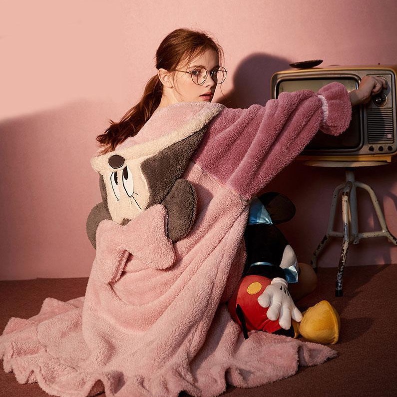 Đầm Ngủ Lông Cừu San Hô Dày Dáng Rộng Dài Họa Tiết Hoạt Hình Dễ Thương Thời Trang Thu Đông Cho Nữ | BigBuy360 - bigbuy360.vn