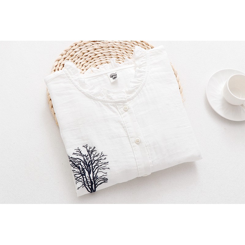 [ORDER] Áo somi vải cotton bông , thêu hoa xinh phong cách Nhật 2020 | BigBuy360 - bigbuy360.vn