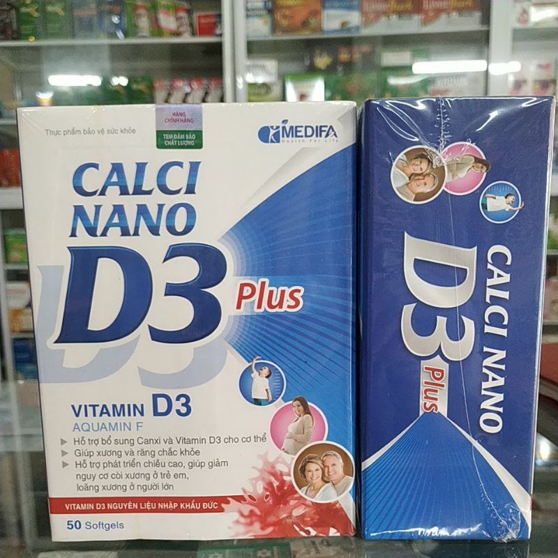 Calci nano D3 plus H50viên không táo bón - bổ canxi thoái hoá khớp loãng xương