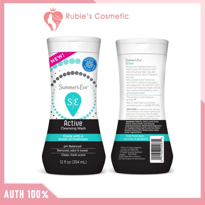 Dung dịch vệ sinh Summer's Eve Active Feminine Cleansing Wash 354ml