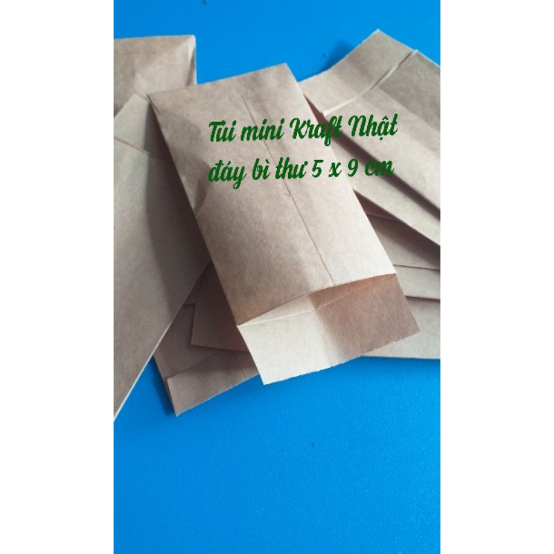 Combo 320 túi Kraft Nhật mini 5 x 9 cm có nắp