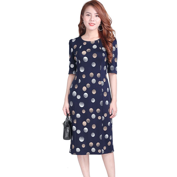 Đầm suông công sở chấm bi hiệu ứng 657 (0904 910 257)