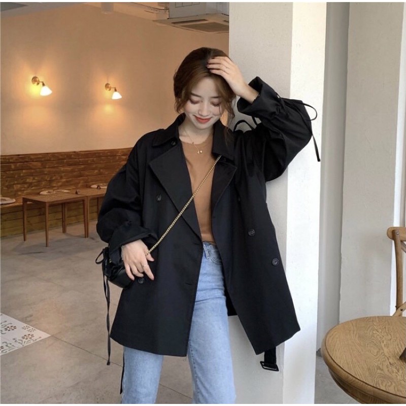 Áo trend coat kaki dày  🤍