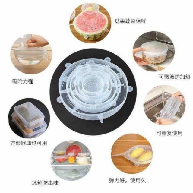 Sét 6 màng bọc thực phẩm silicon