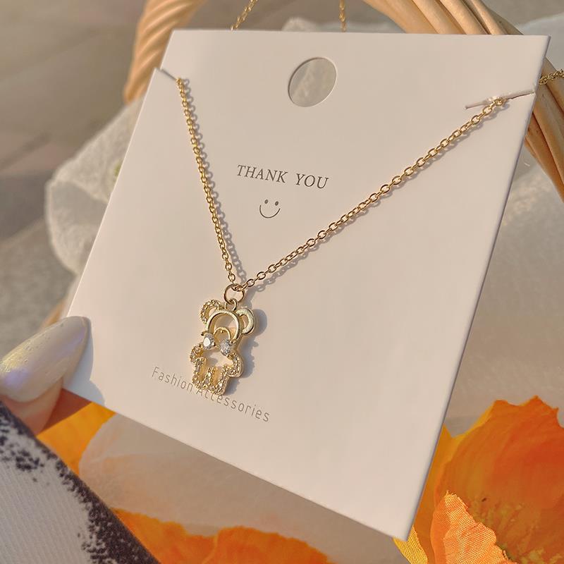 ✨✨Vòng cổ mặt hình gấu đính đá zircon dễ thương