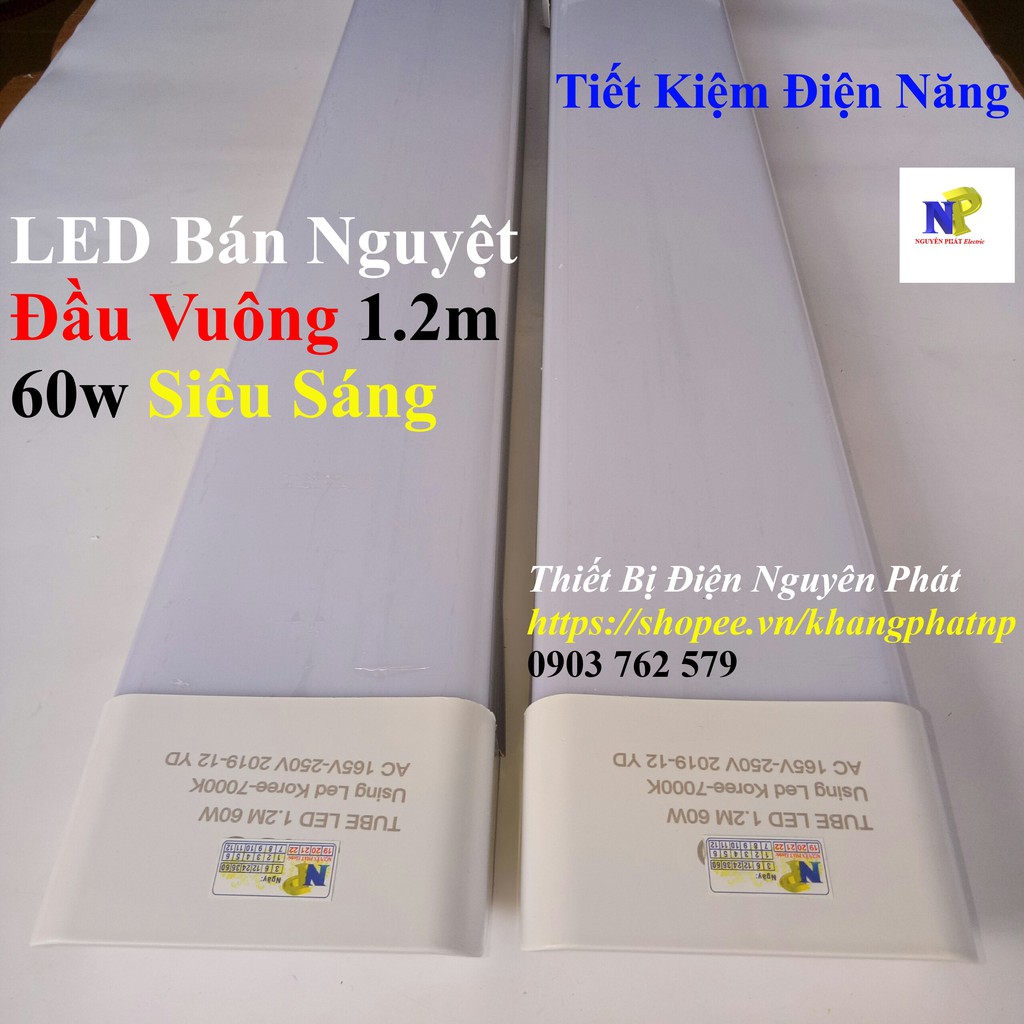 Tuýp LED Bán Nguyệt Đầu Vuông 1.2m 60w Siêu Sáng Tiết Kiệm Điện Năng | BigBuy360 - bigbuy360.vn