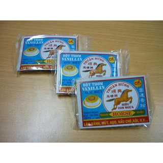 Vỉ 10 ống bột thơm vani vanillin thuận hưng hiệu con ngựa