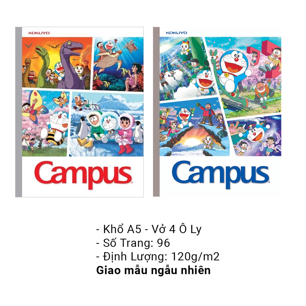 Vở Campus 4 Ô Ly Khổ A5 96 Trang