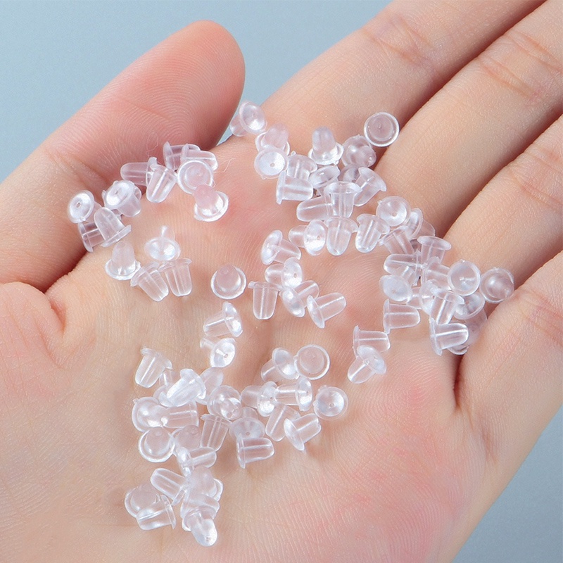 Set 500 Nút Bịt Tai Bằng Silicon Trong Suốt Chống Dị Ứng DIY Kèm Hộp Đựng Tiện Lợi