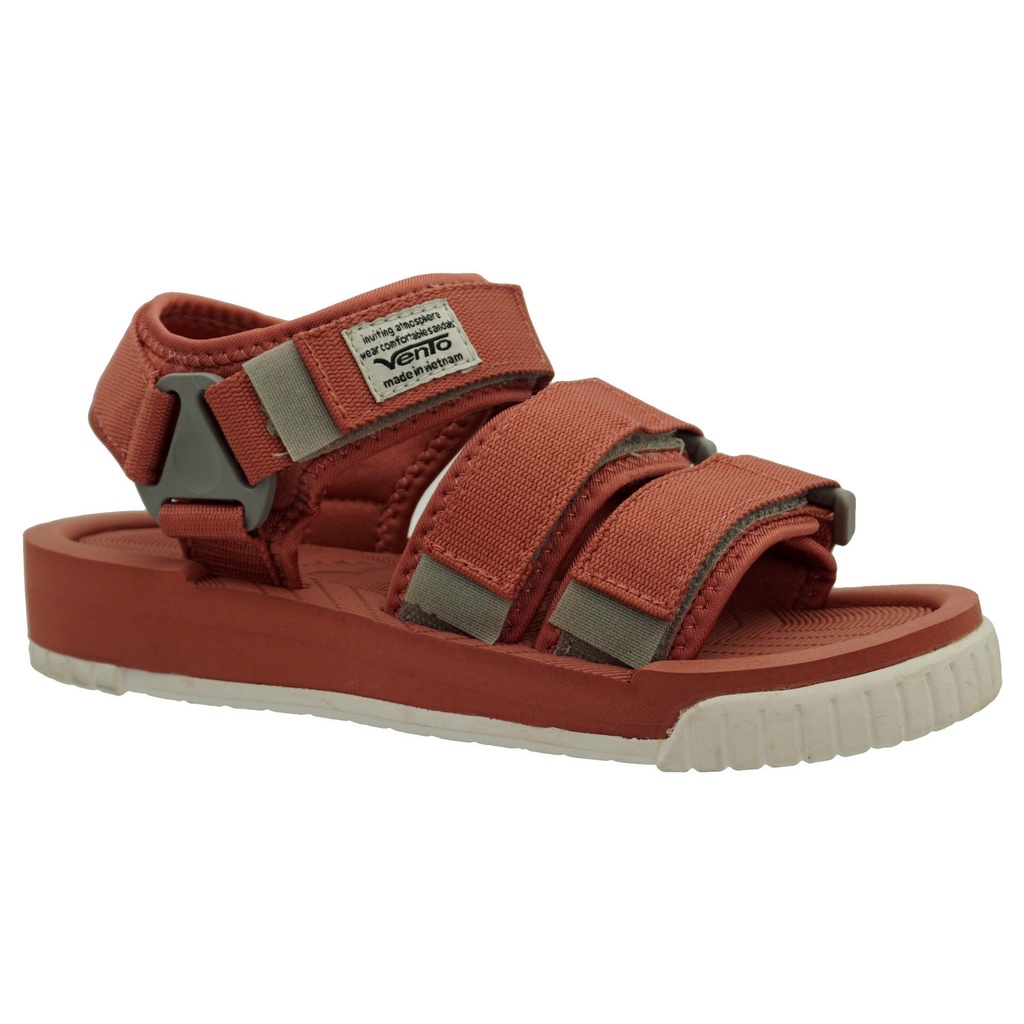 Sandal Vento chính hãng quai dán SD-9801 màu nâu Brown - Dép quai hậu nữ đế bằng đi học, đi làm