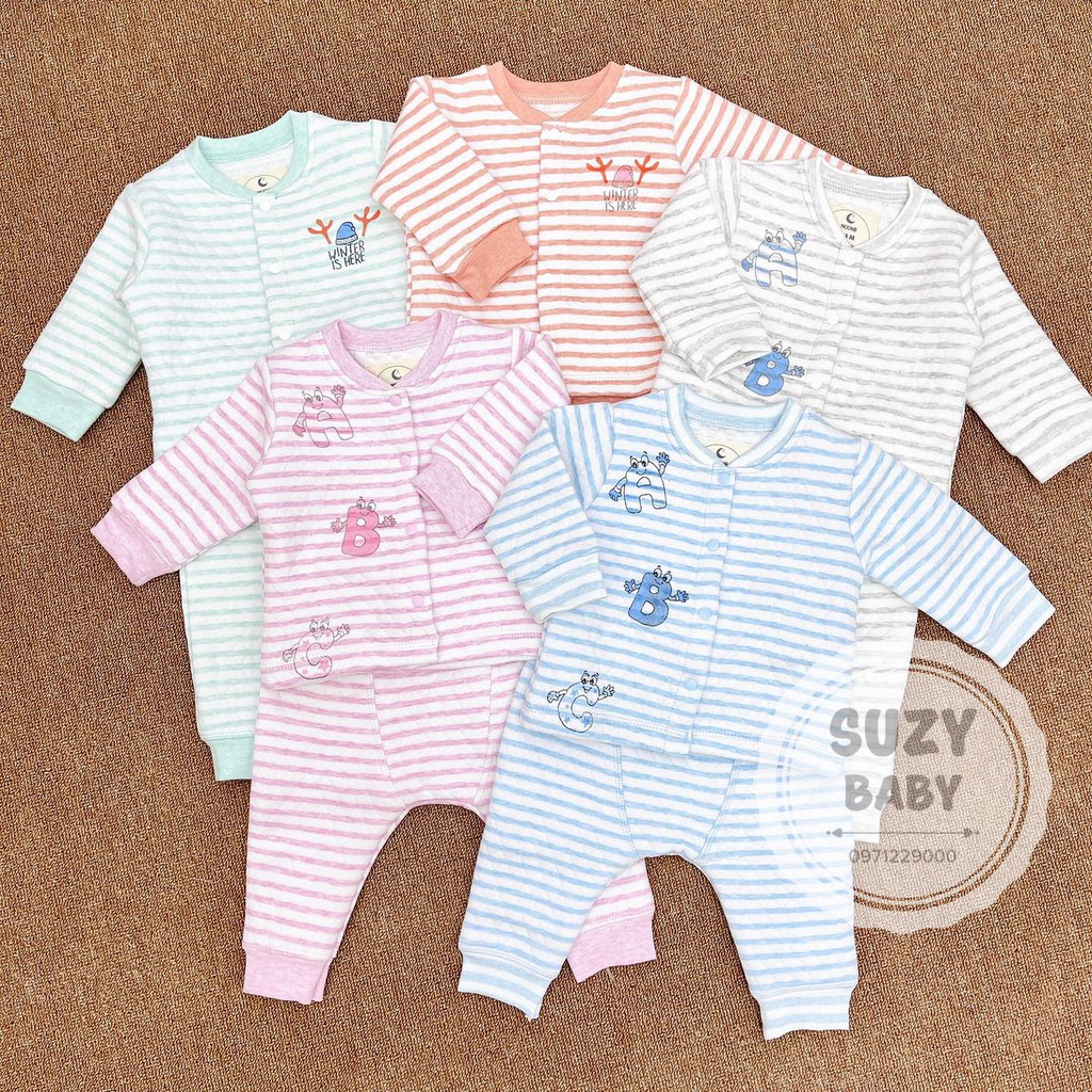 Bộ trần bông cúc giữa Moon@ siêu ấm cho bé trai/bé gái