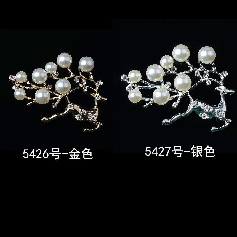 (1 cái)Phiến đúc kim loại con hươu phối ngọctrai 52*37mm, Nguyên liệu DIY