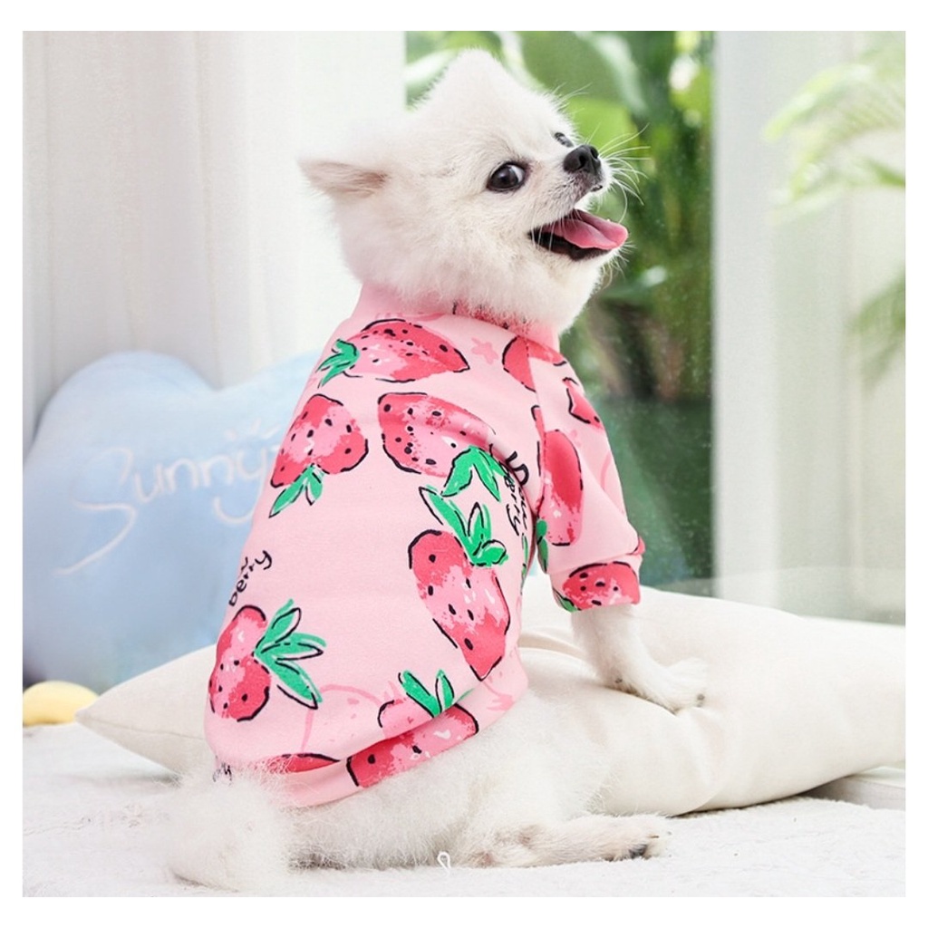 Áo nỉ có tay màu Hồng dâu tây dành cho các cô nàng Cún Miu sành điệu nữ tính - Hàng xuất siêu xịn