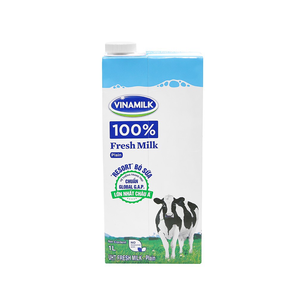 [Bimsuamedau]- Sữa tươi có đường/không đường Vinamilk 100% hộp 1 lít