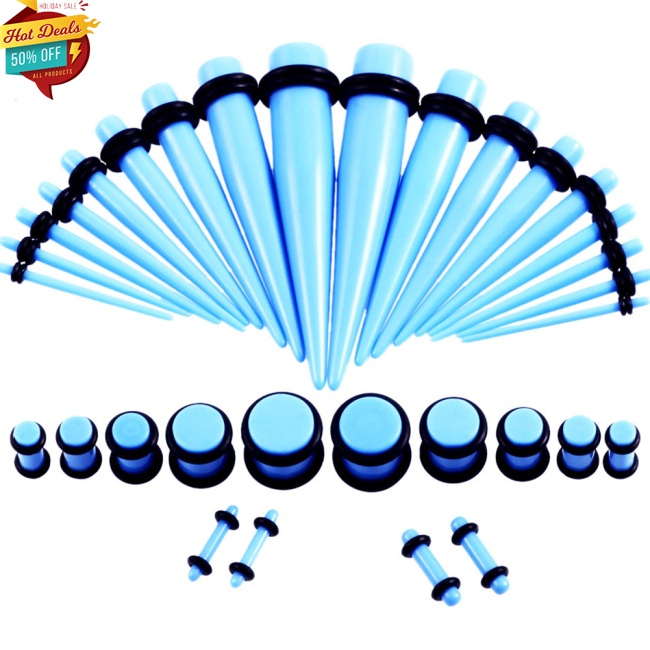 Set 36 Khuyên Nong Tai Acrylic 14g-00g Thời Trang