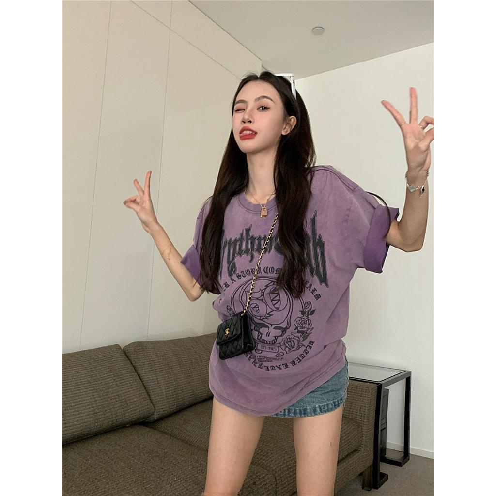 Áo Thun Ngắn Tay Phong Cách vintage Thời Trang Mùa Hè