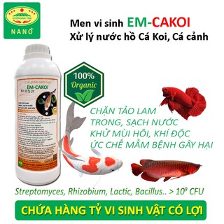 Chế phẩm vi sinh hồ Cá Koi, Cá Cảnh - Xử lý nước trong sạch - Giảm độ đục - Chặn Tảo lam - Khử mùi hôi - 100% Tự Nhiên