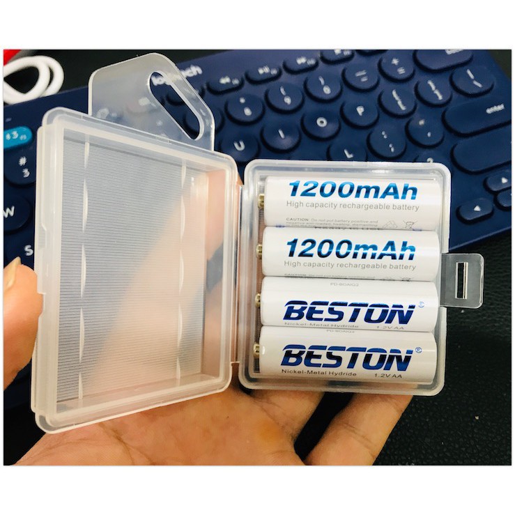 Combo 4 Viên Pin AA/AAA + Sạc Dùng Cho Điều Khiển, Micro Không Dây, Đồng Hồ