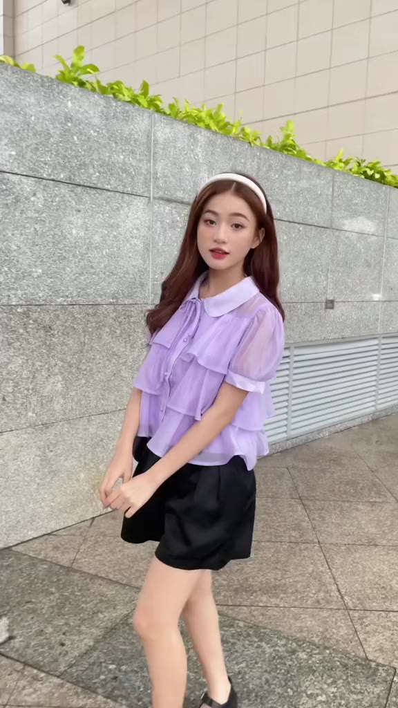 [Mã FATREND02 giảm đến 30k đơn 99k] Áo kiểu nữ VMSTYLE thiết kế 3 tầng phối bèo dáng babydoll nữ tính 01553 ASU00026 | BigBuy360 - bigbuy360.vn