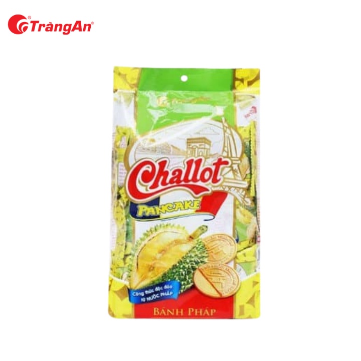 Combo CB1: 1 gói bánh pancake Challot vị sầu riêng 275g và 1 gói bánh trứng ruốc thịt gà Fasty 156g,thương hiệu Tràng An