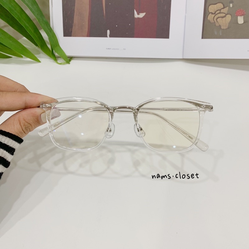 Kính mắt⚡️𝑻𝒂̣̆𝒏𝒈 𝒉𝒐̣̂𝒑 𝒅𝒂 𝒄𝒂𝒐 𝒄𝒂̂́𝒑⚡️vuông bầu unisex nam nữ đeo không đẹp không lấy xiền 01134