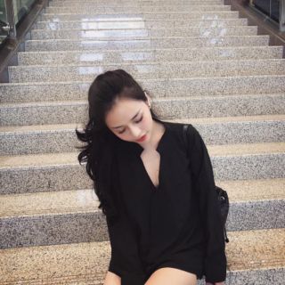 Áo sơ mi cổ trụ( ảnh thật)