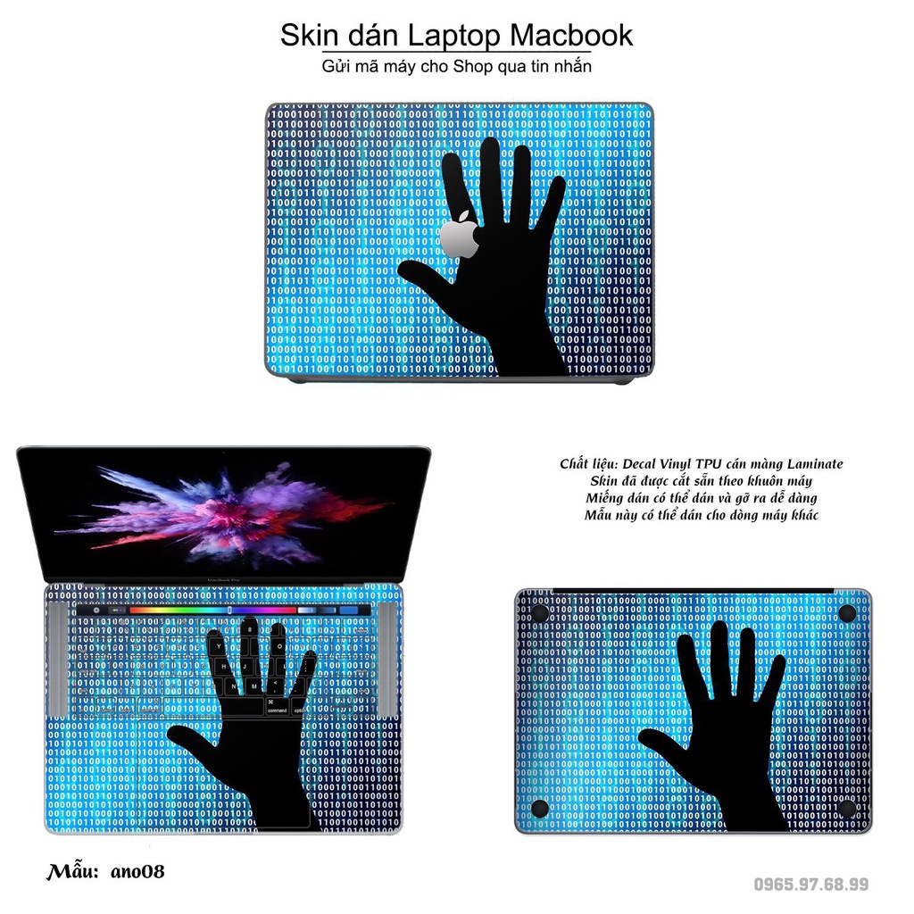 Skin dán Macbook mẫu Anonymous (đã cắt sẵn, inbox mã máy cho shop)